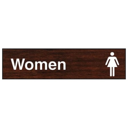 Accuform Women (Restroom), Engraved Plastic, 3 in x 12 in PSG608WL